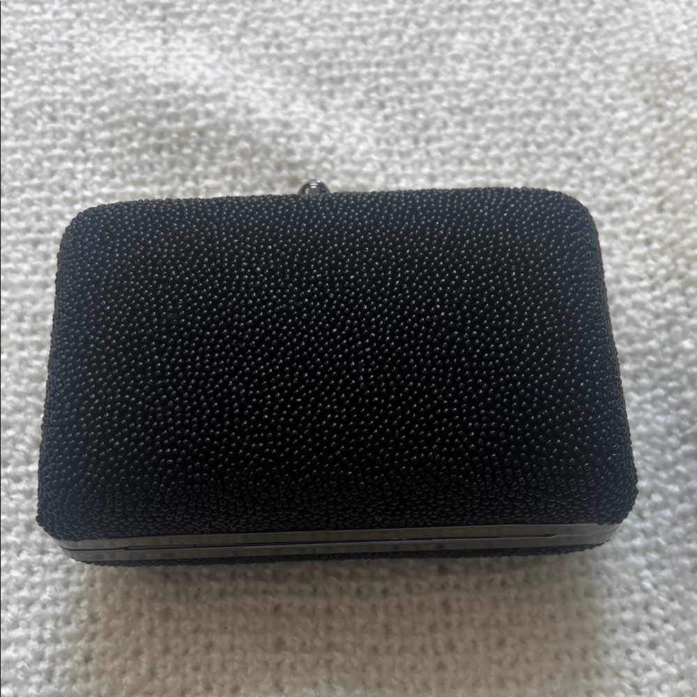Talbots Black Beaded Clutch
